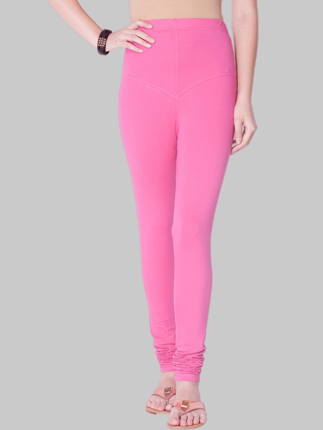 

Dollar Missy Women Pink Solid Churidar Length Leggings