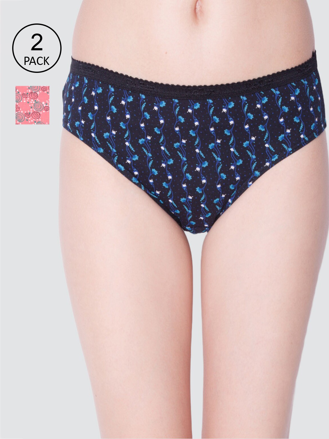 

Dollar Missy Women Pack Of 2 Assorted Hipster Briefs, Navy blue