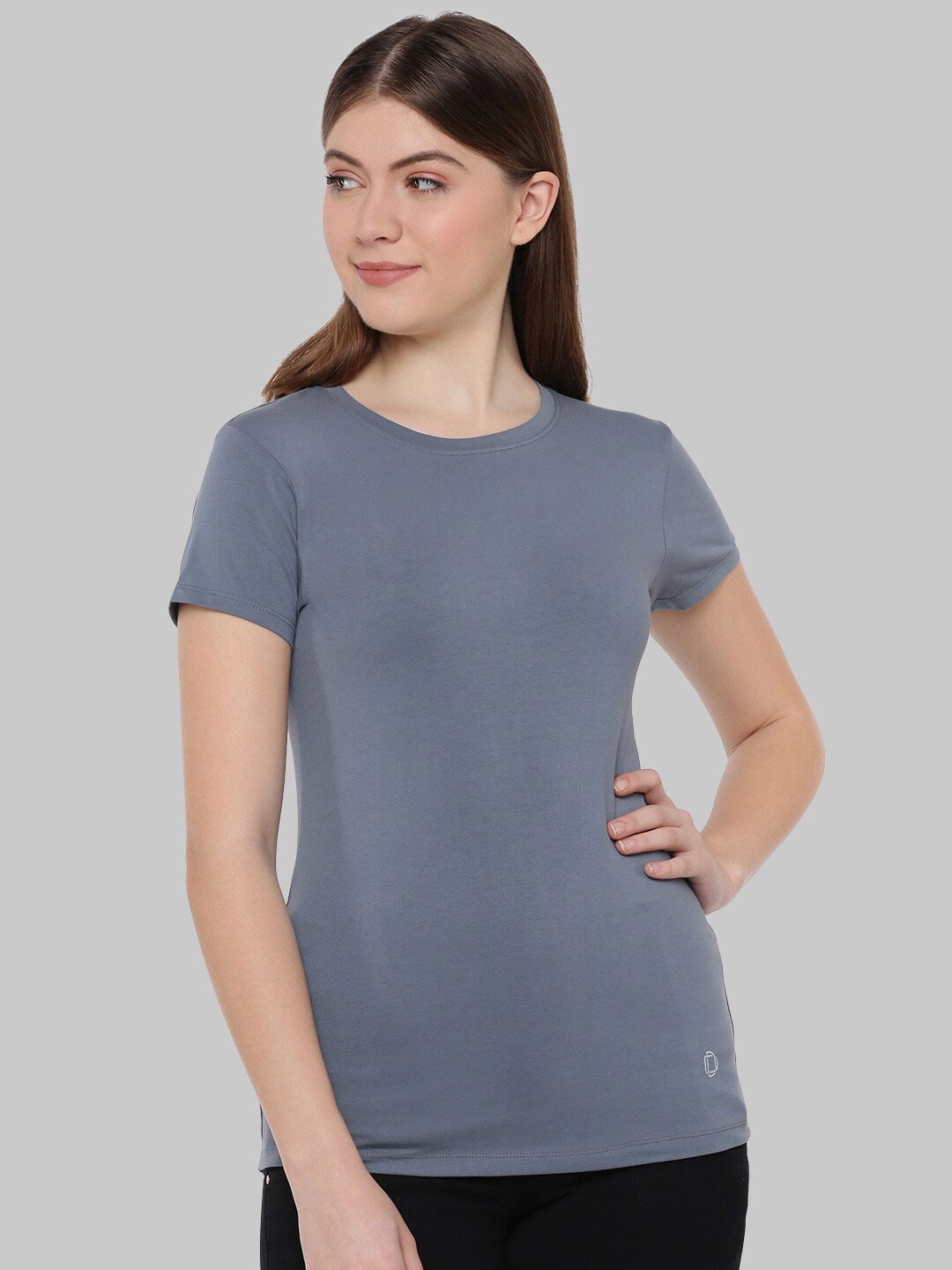 

Dollar Missy Women Grey Anti Odour Slim Fit T-shirt