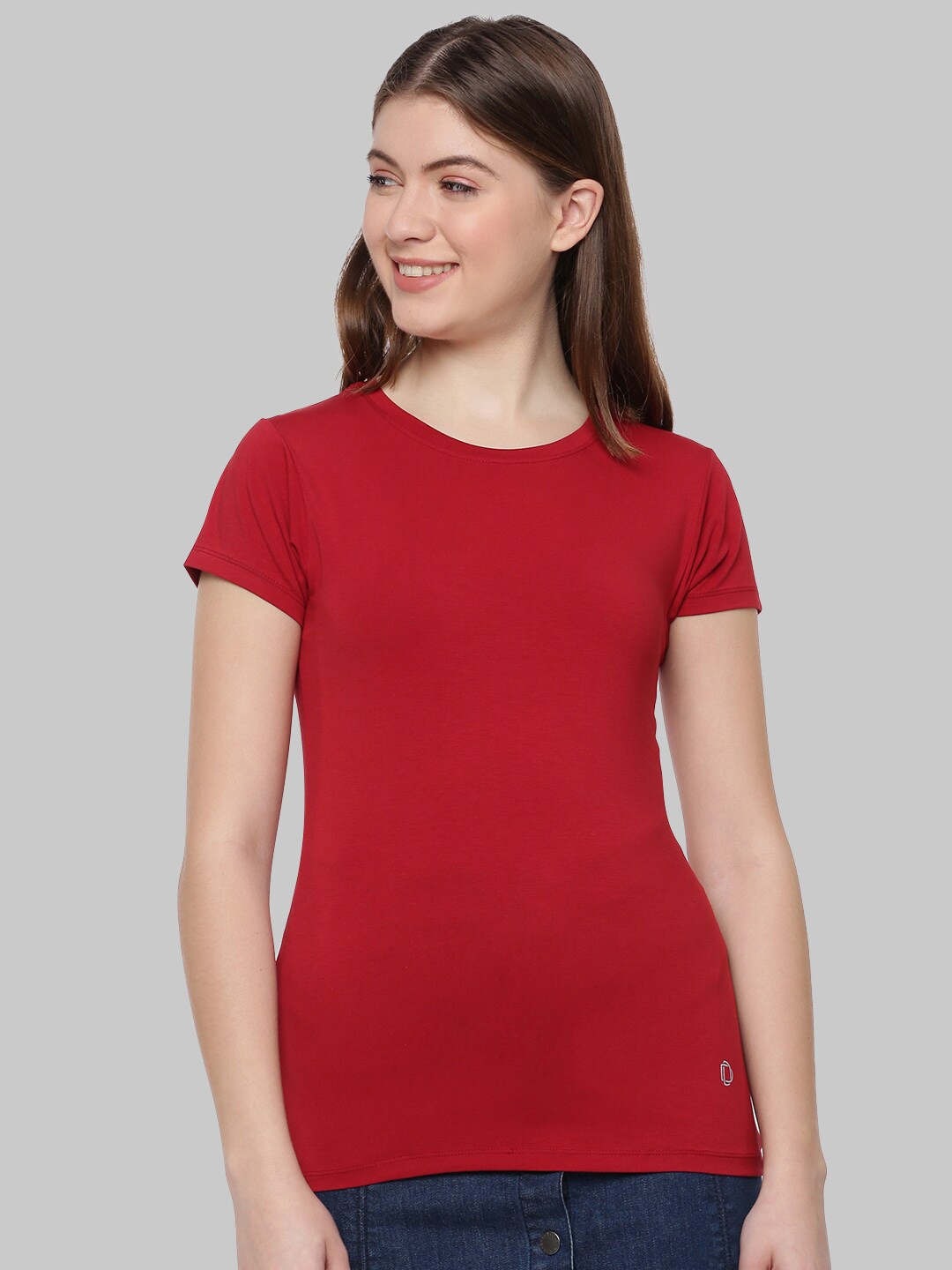 

Dollar Missy Women Red Anti Odour Slim Fit T-shirt