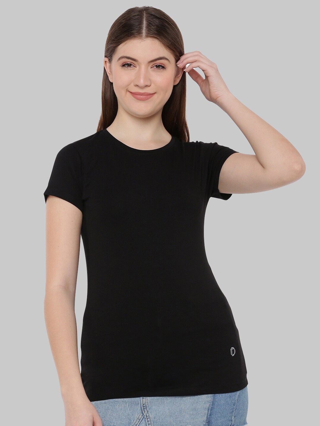 

Dollar Missy Women Black Anti Odour Slim Fit T-shirt