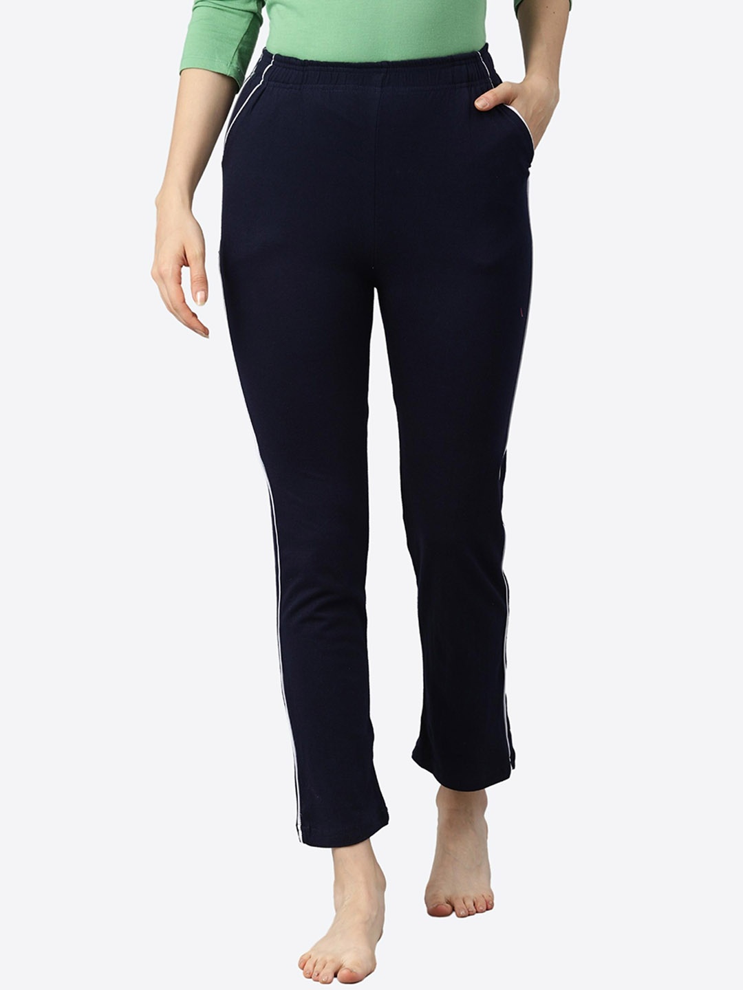 

NOT YET By Us Women Pack Of 3 Black Blue & Charcoal Pure Cotton Lounge Pants