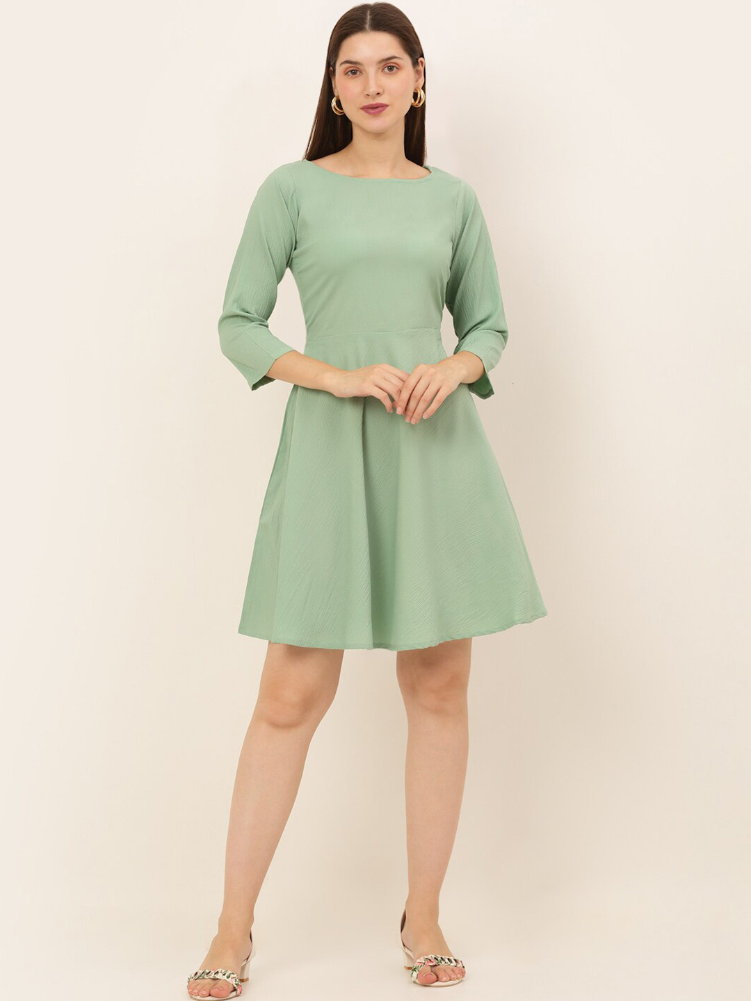 

JAINISH Green A-Line Dress