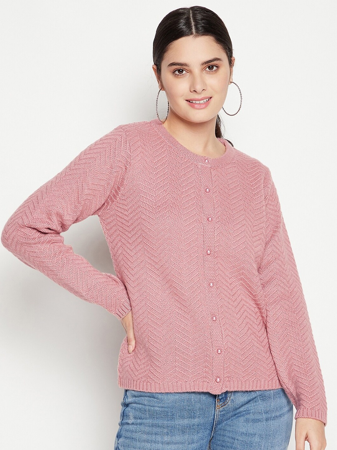 

Madame Women Pink Cardigan