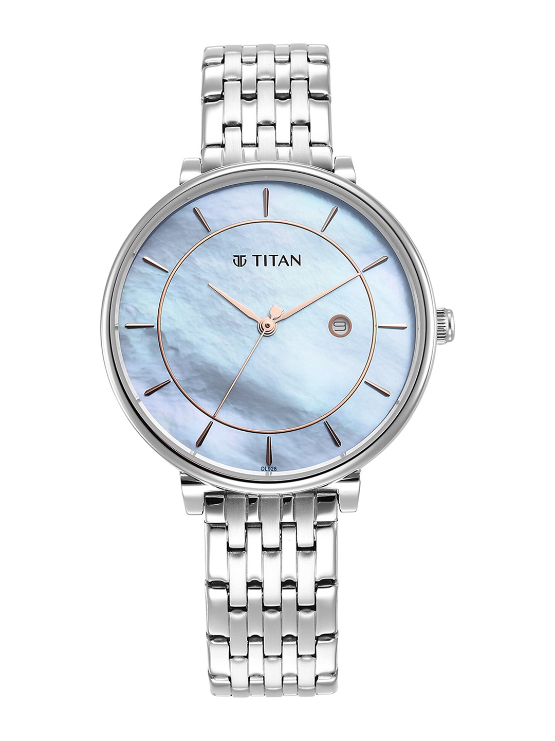 

Titan Women Dial & Stainless Steel Bracelet Style Straps Analogue Watch 2673SM01, Blue