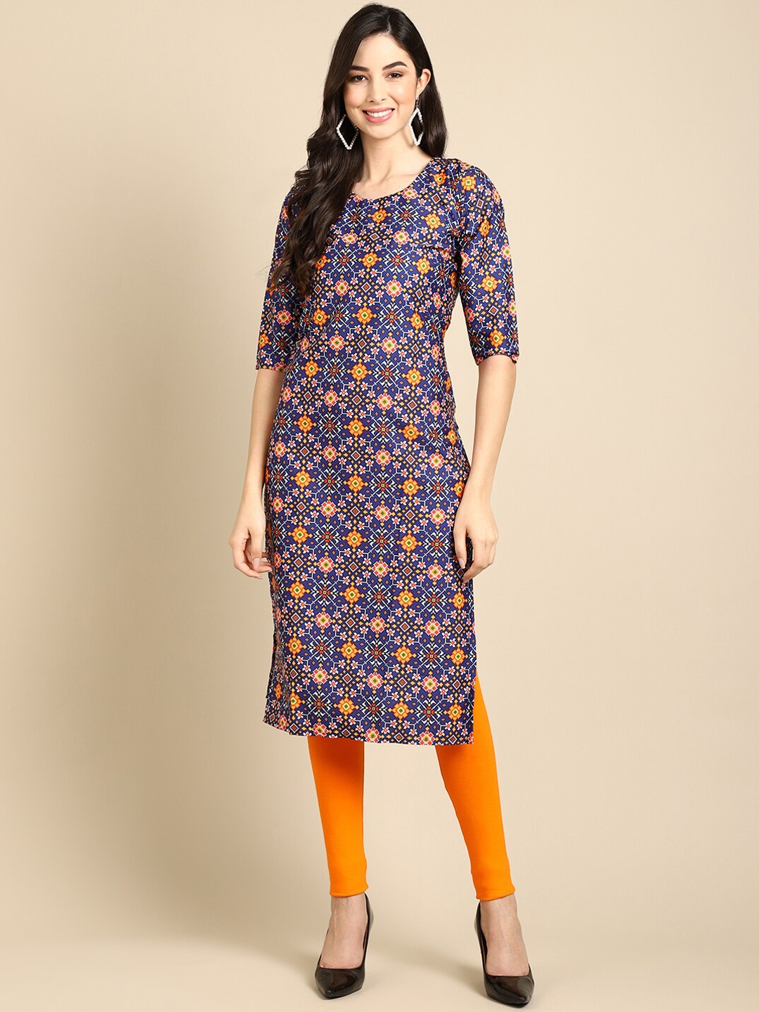 

7Threads Women Pack Of 6 Printed Crepe Kurta, Multi