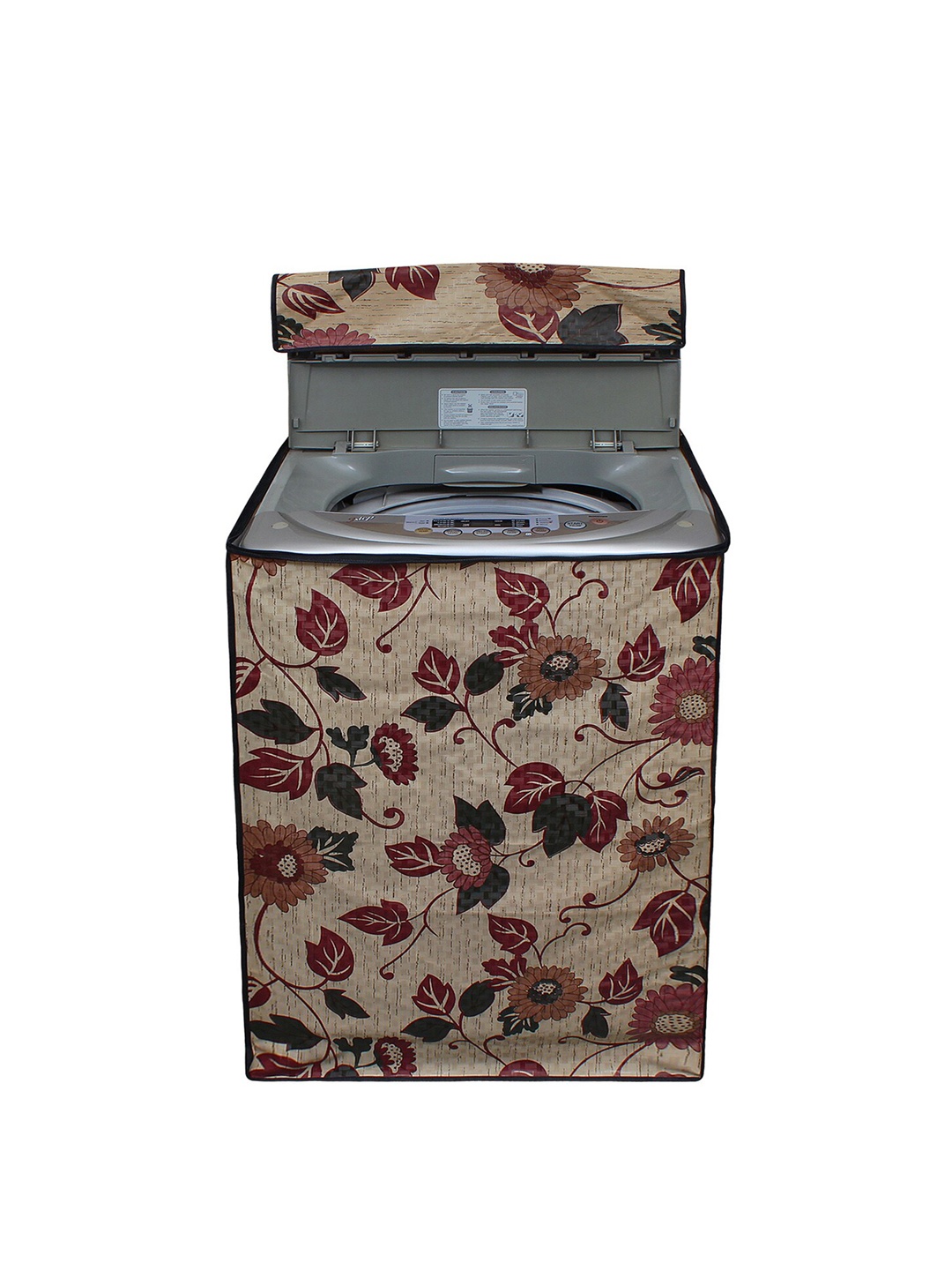 

DREAM CARE Beige Coloured Floral Printed Top Load Fully Automatic Washing Machine Cover