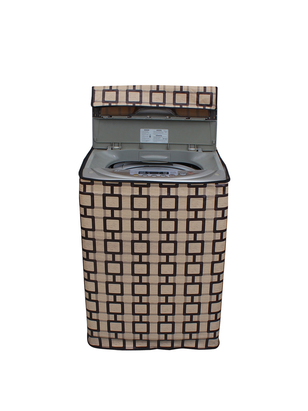 

DREAM CARE Brown Printed Appliance cover