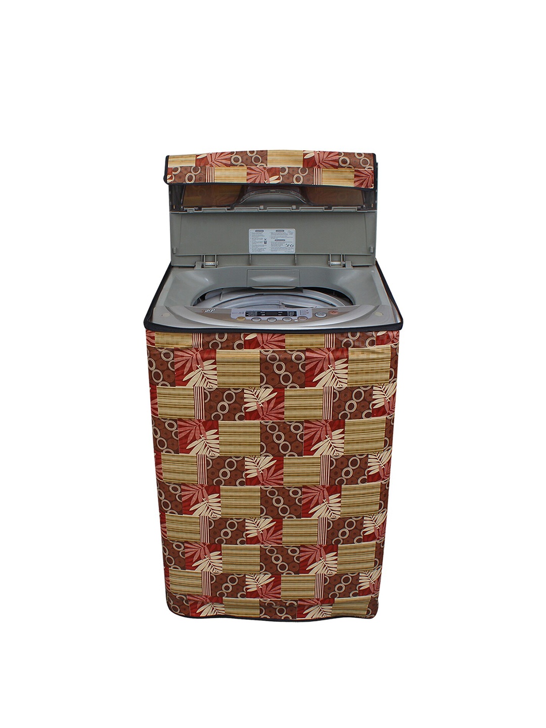 

DREAM CARE Beige Printed Automatic Washing Machine Cover