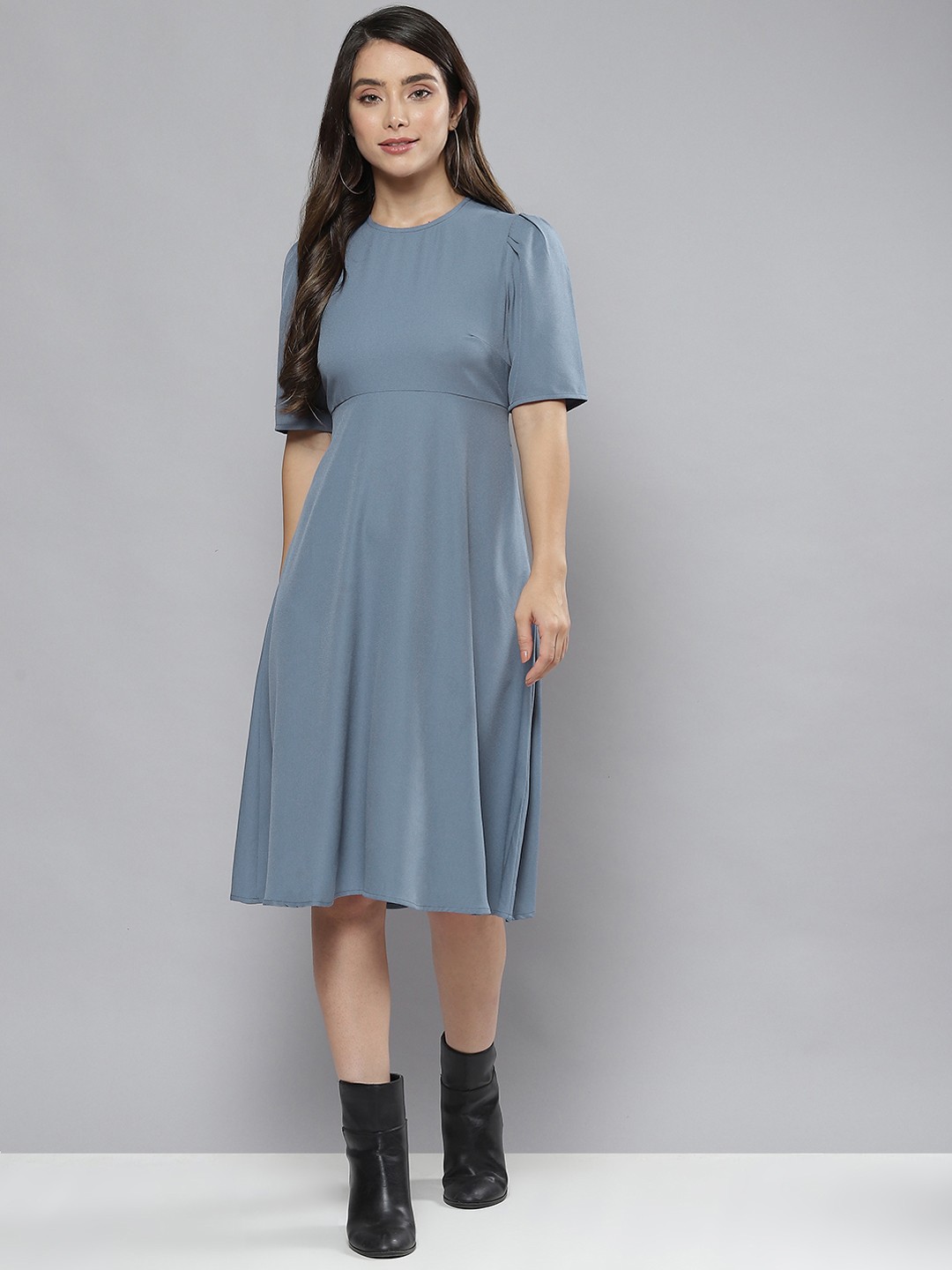 

Femella Blue A-Line Midi Dress