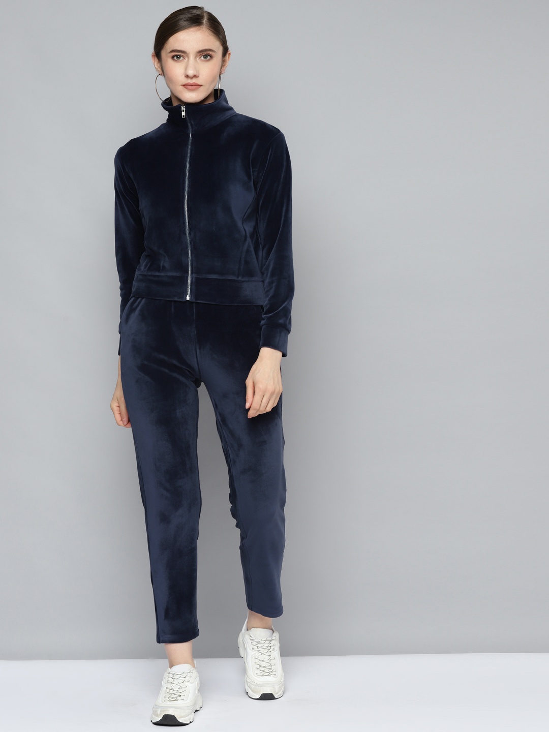 

VividArtsy Women Navy Blue Solid Co-Ords