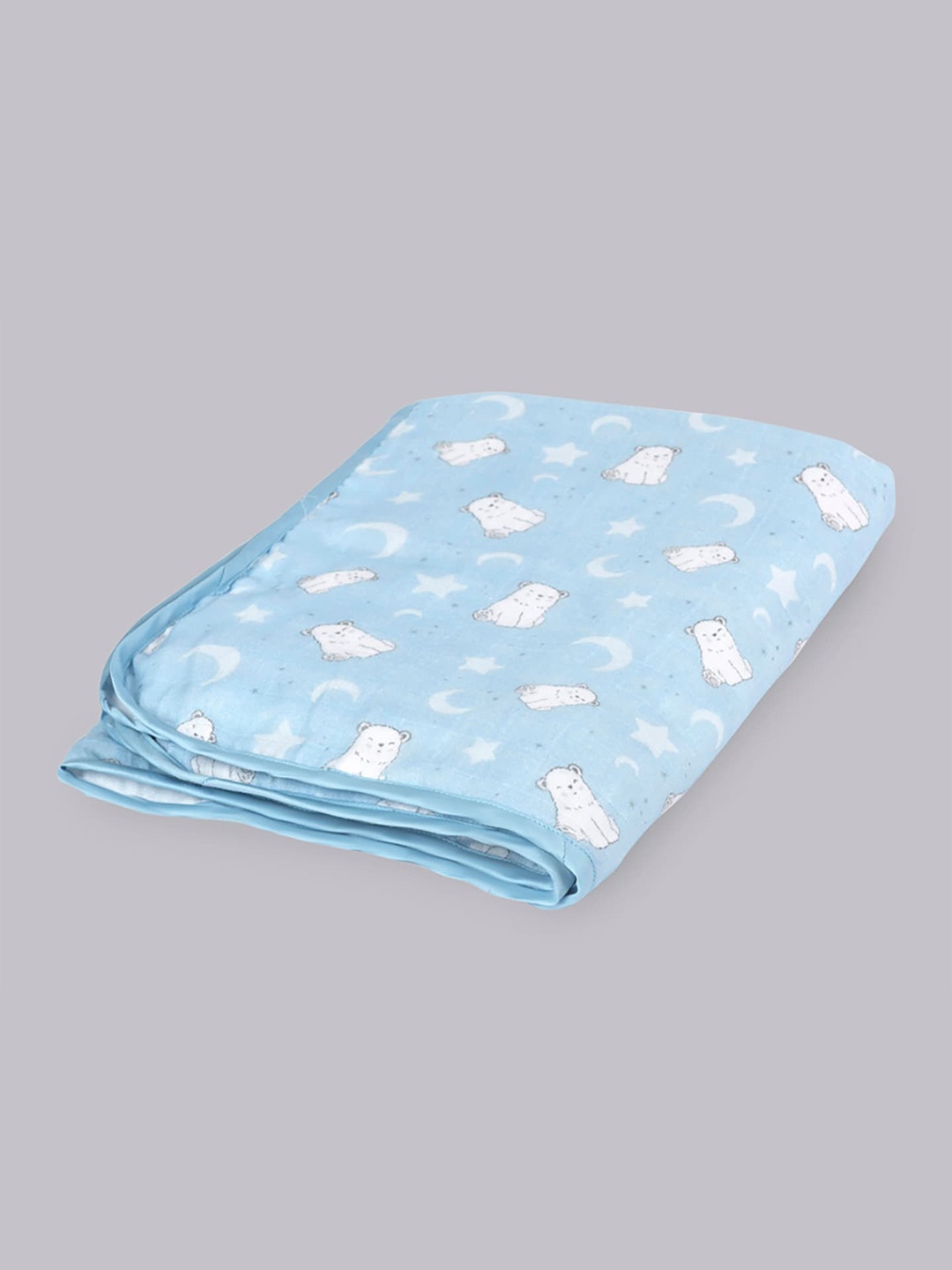 

Fancy Fluff Blue & White Cartoon Characters GSM 90 Summer Cotton Single Bed Blanket