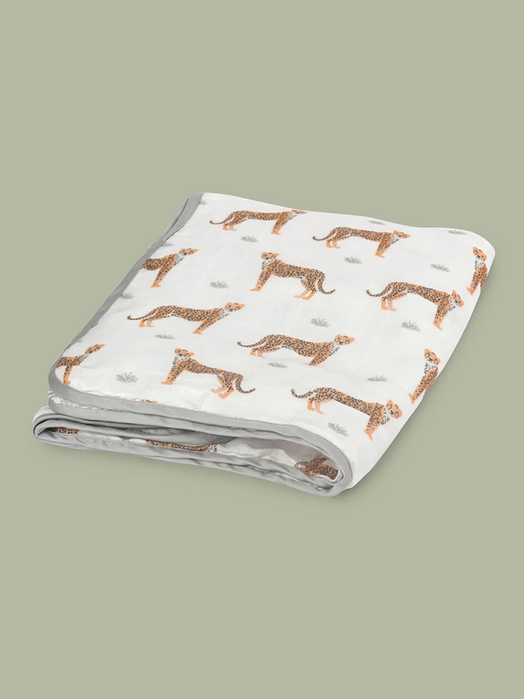 

Fancy Fluff Off White & Beige Cartoon Characters Summer 150 GSM Cotton Single Bed Blanket