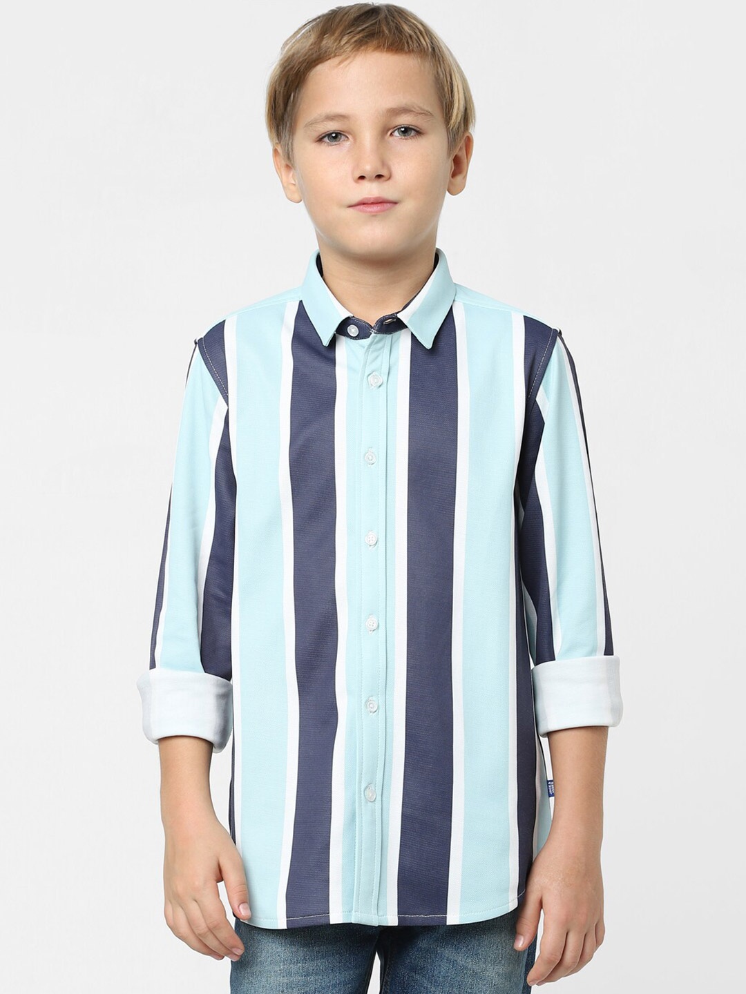 

Jack & Jones Junior Boys Blue Slim Fit Printed Casual Shirt