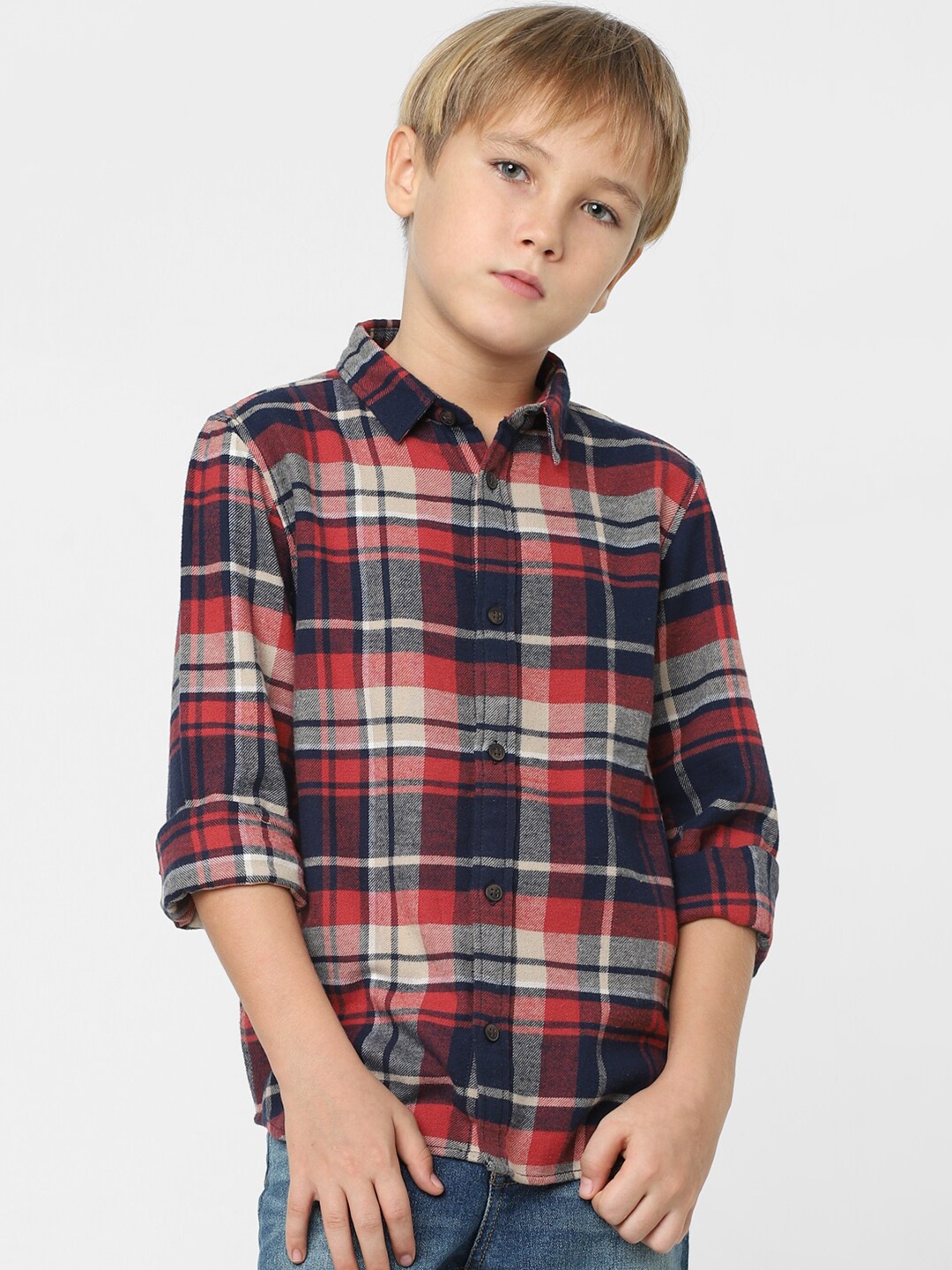

Jack & Jones Junior Boys Red Tartan Checked Casual Shirt
