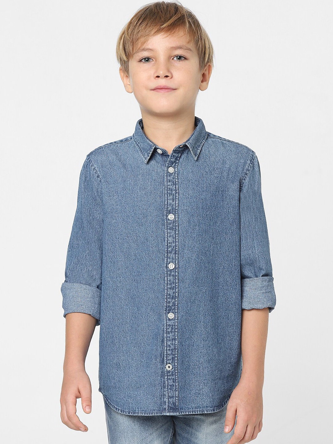 

Jack & Jones Junior Boys Blue Solid Casual Shirt