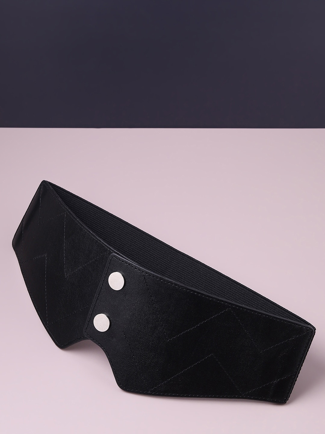 

HAUTE SAUCE by Campus Sutra Women Black Solid PU Belt