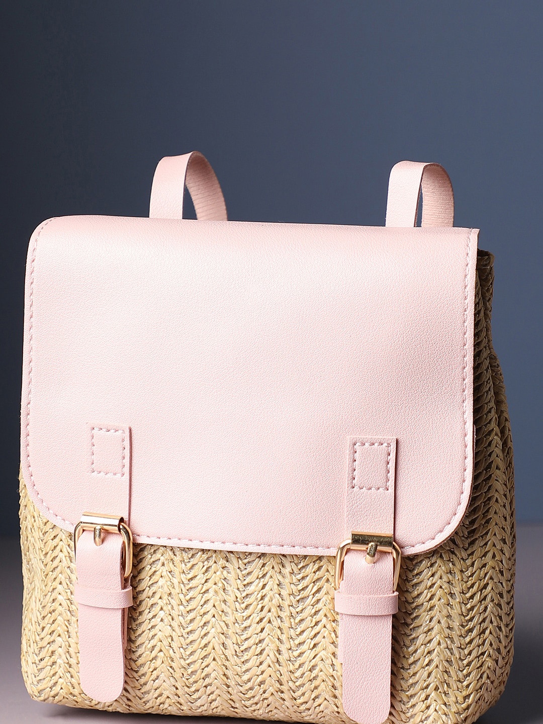 

HAUTE SAUCE by Campus Sutra Pink PU Structured Handheld Bag