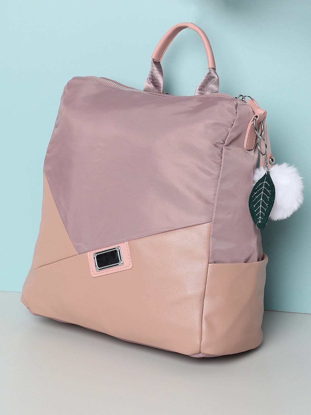 

HAUTE SAUCE by Campus Sutra Women Pink & Purple Colourblocked Backpack