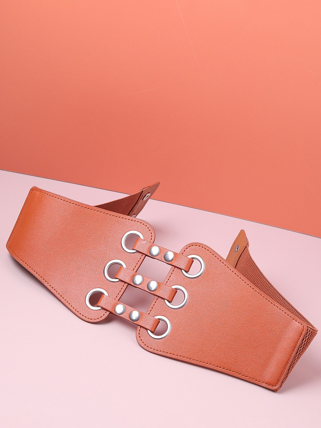 

HAUTE SAUCE by Campus Sutra Women Tan Solid PU Belt