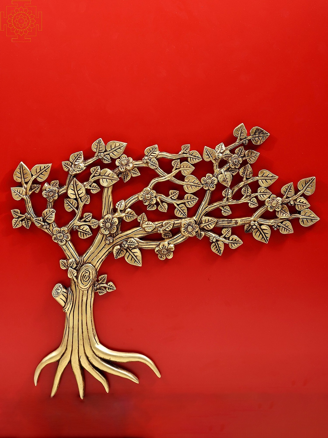 

Exotic India Brass Tree Wall Hanging, Gold