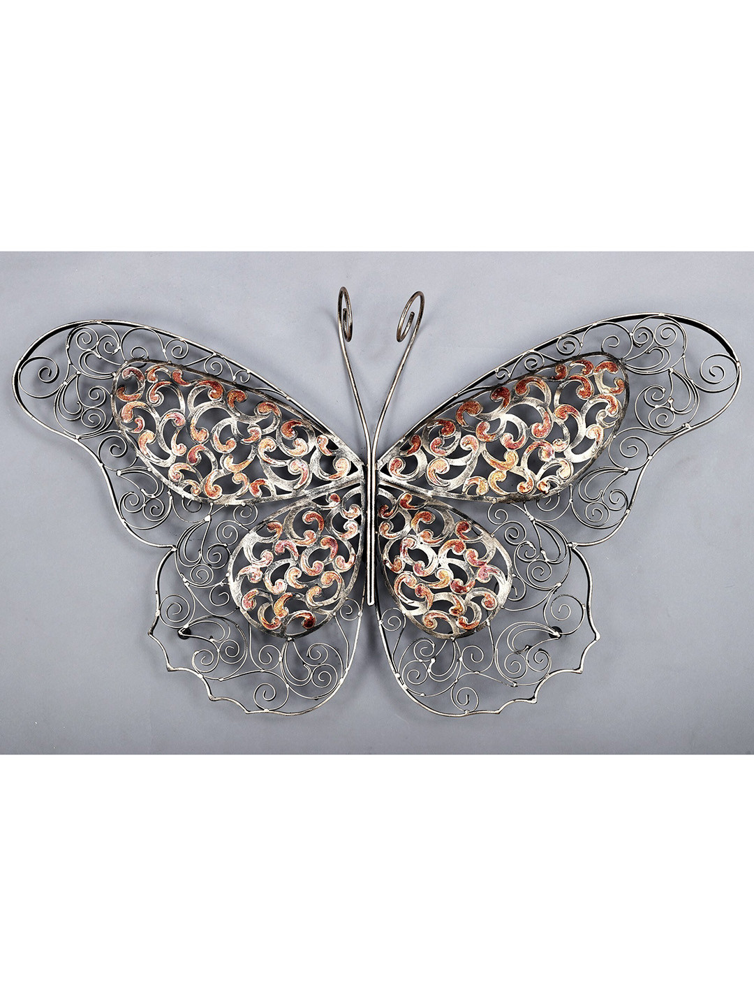 

Exotic India Silver Toned & Gold-Toned Butterfly Wall Art