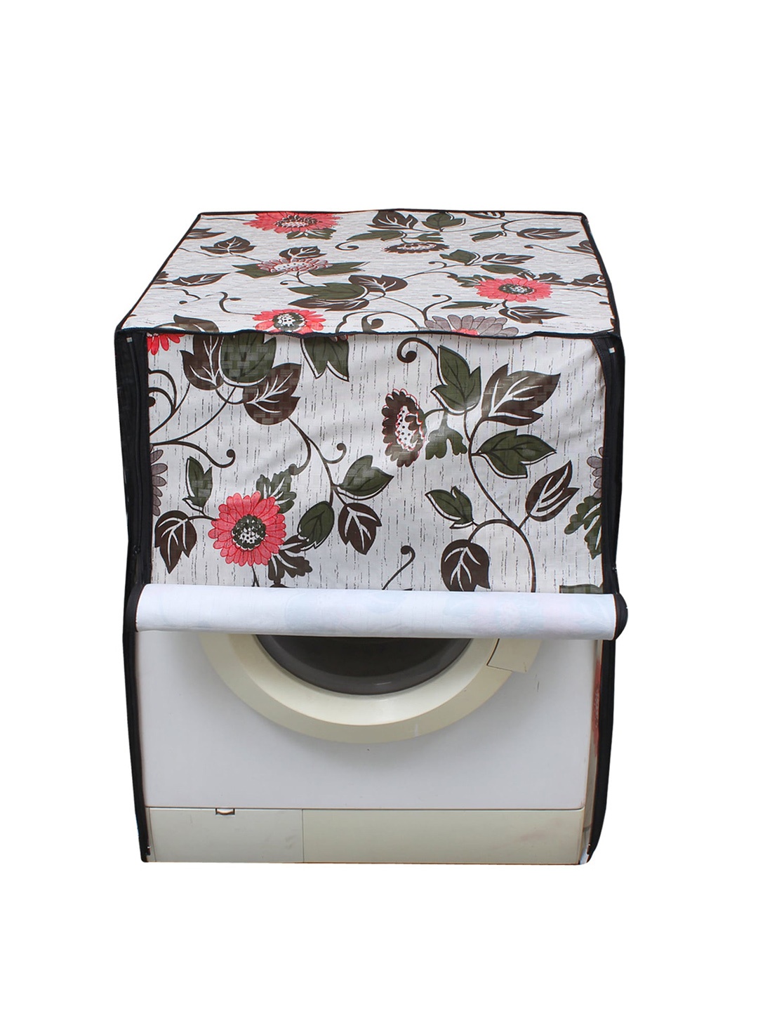 

DREAM CARE White Printed Front Load Washing Machine Cover