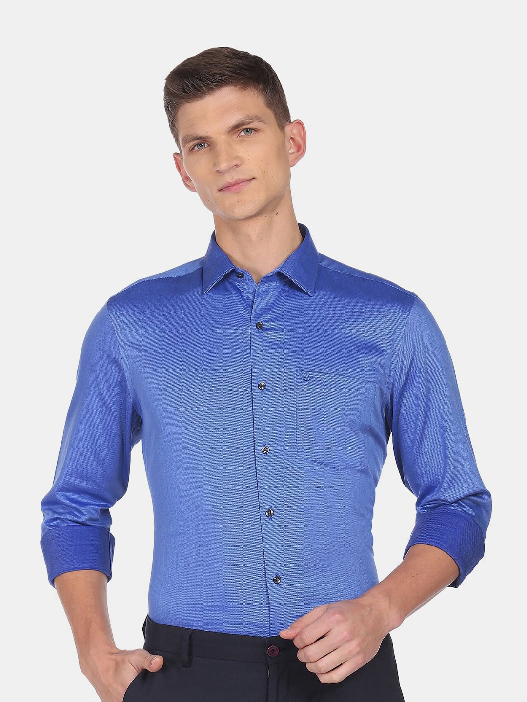 

Arrow Men Blue Cotton Formal Shirt