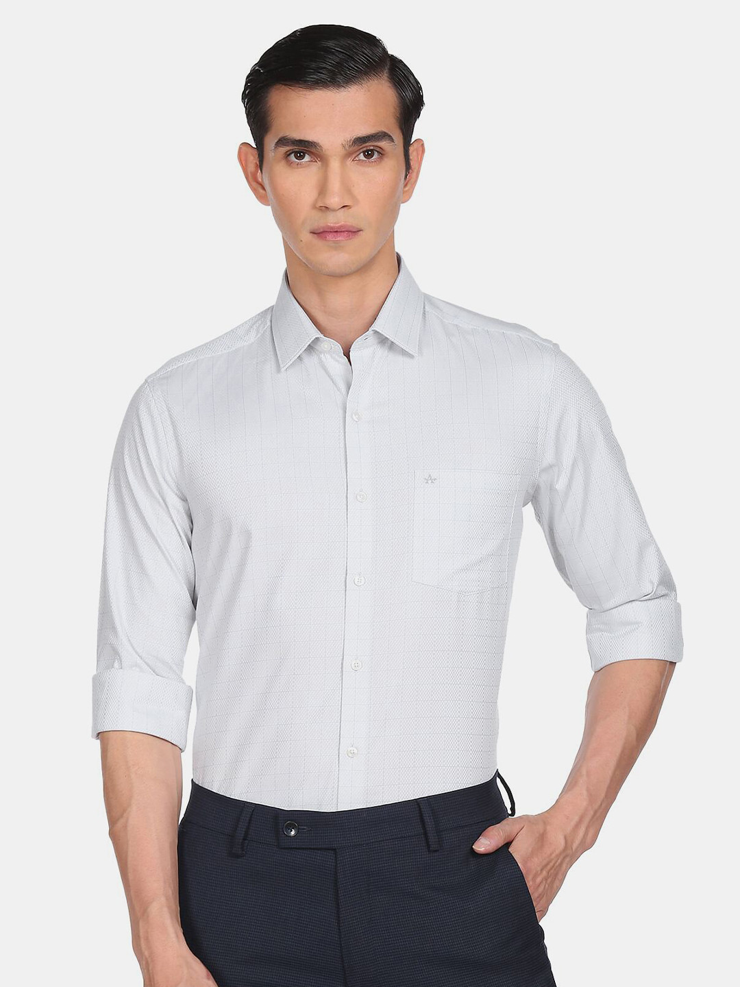 

Arrow Men Grey Slim Fit Cotton Casual Shirt