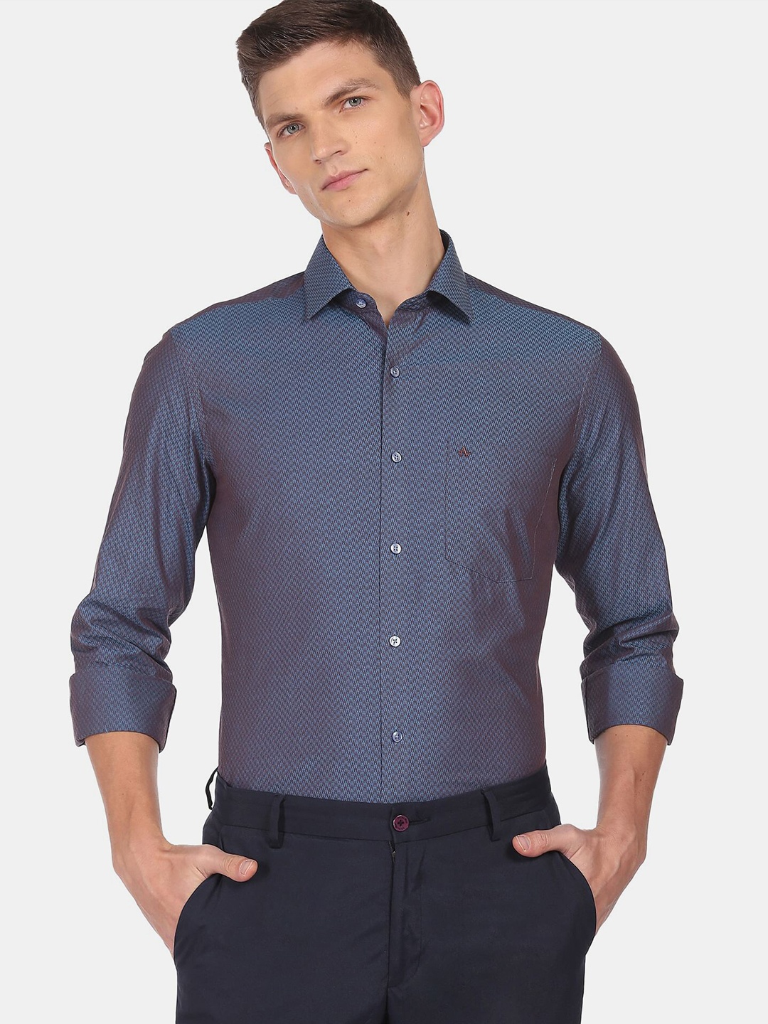 

Arrow Men Blue Slim Fit Cotton Formal Shirt