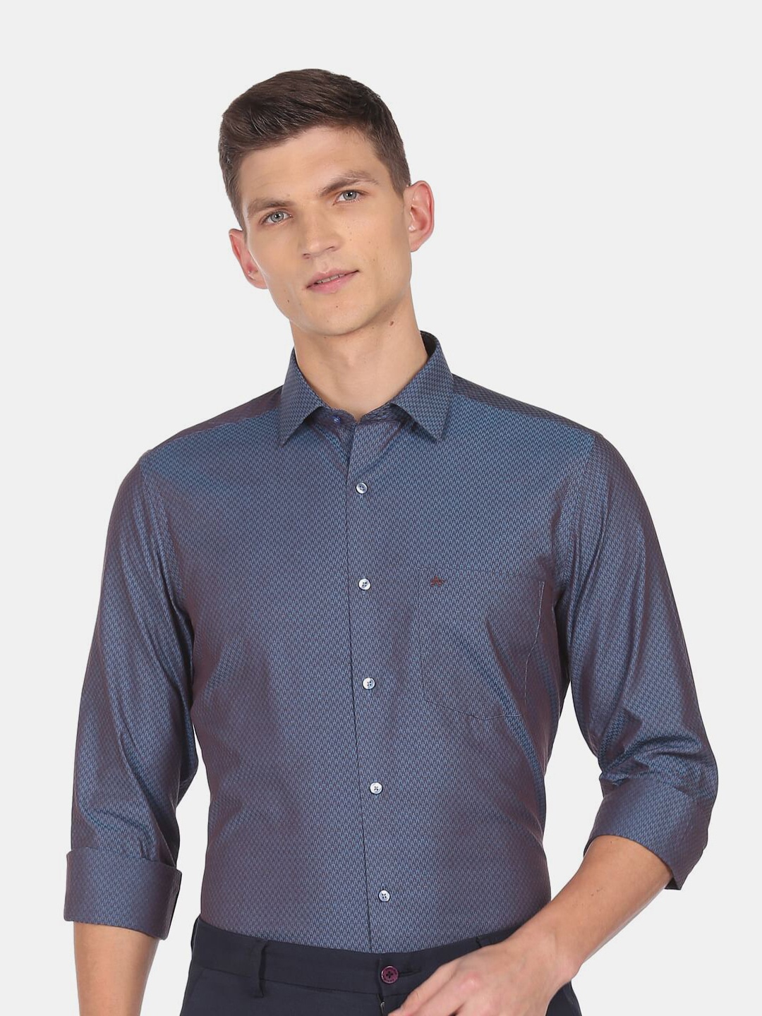 

Arrow Men Blue Printed Formal Shirt