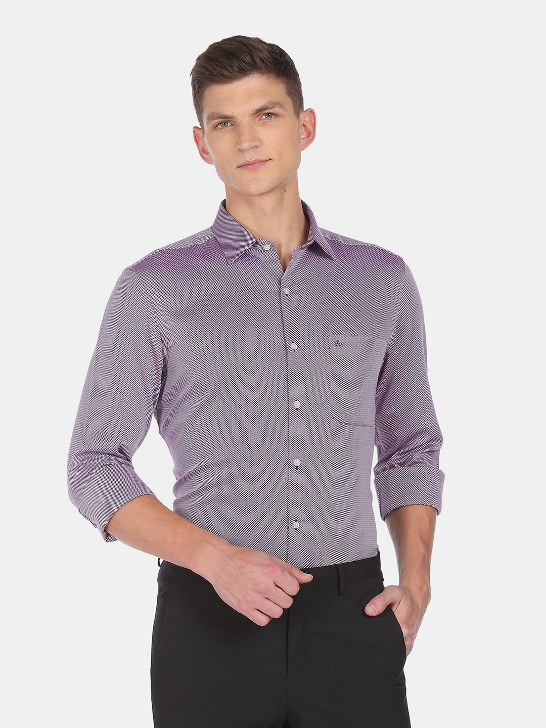 

Arrow Men Purple Formal Cotton Shirt