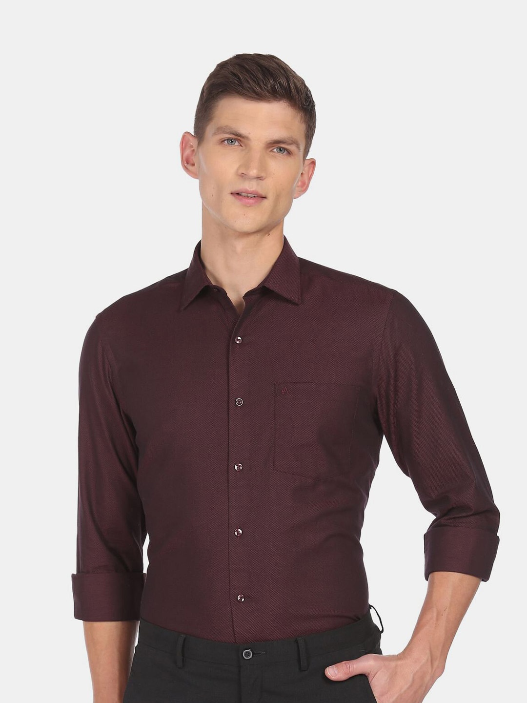 

Arrow Men Maroon Formal Shirt