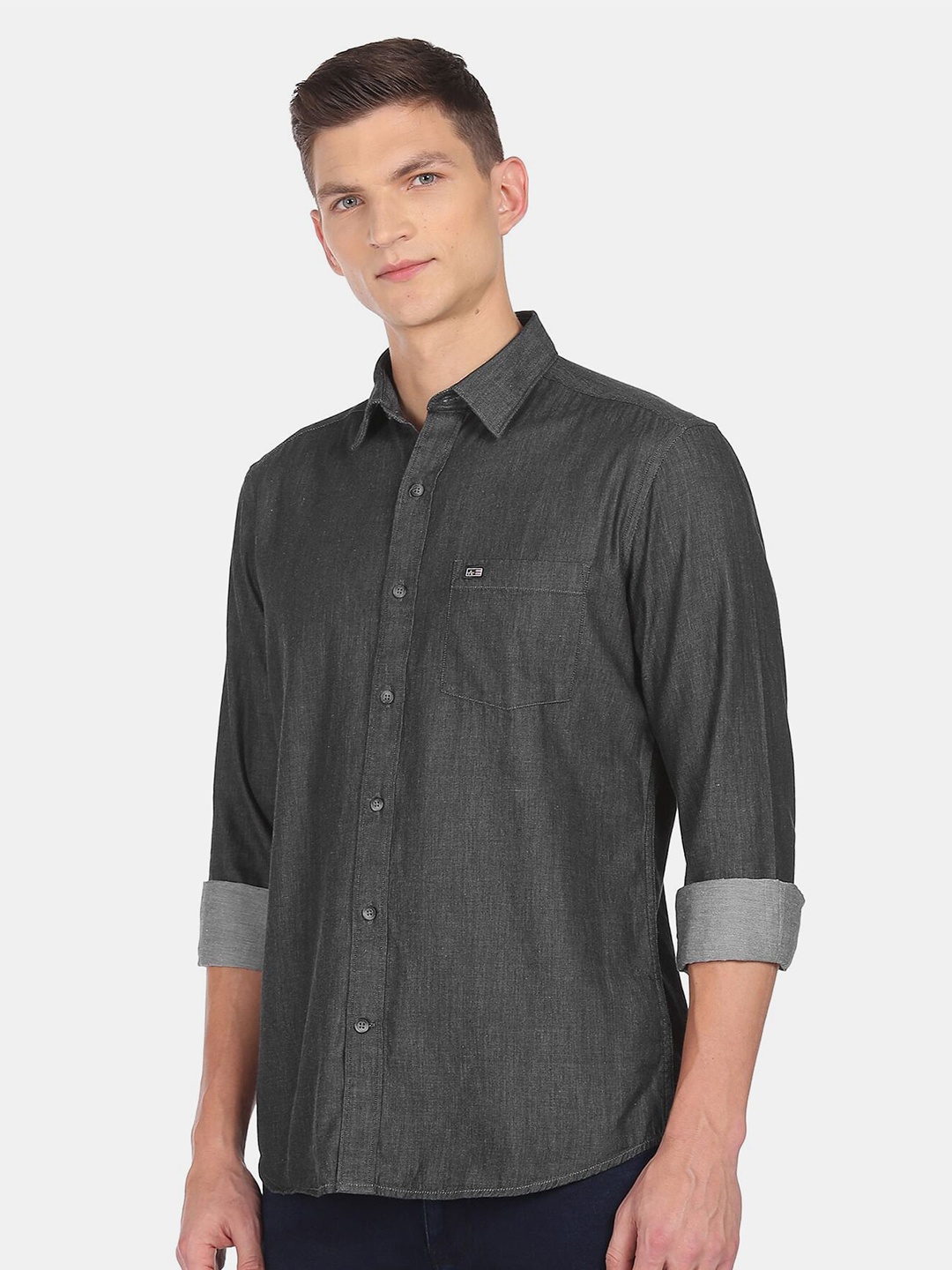 

Arrow Sport Men Black Slim Fit Cotton Casual Shirt