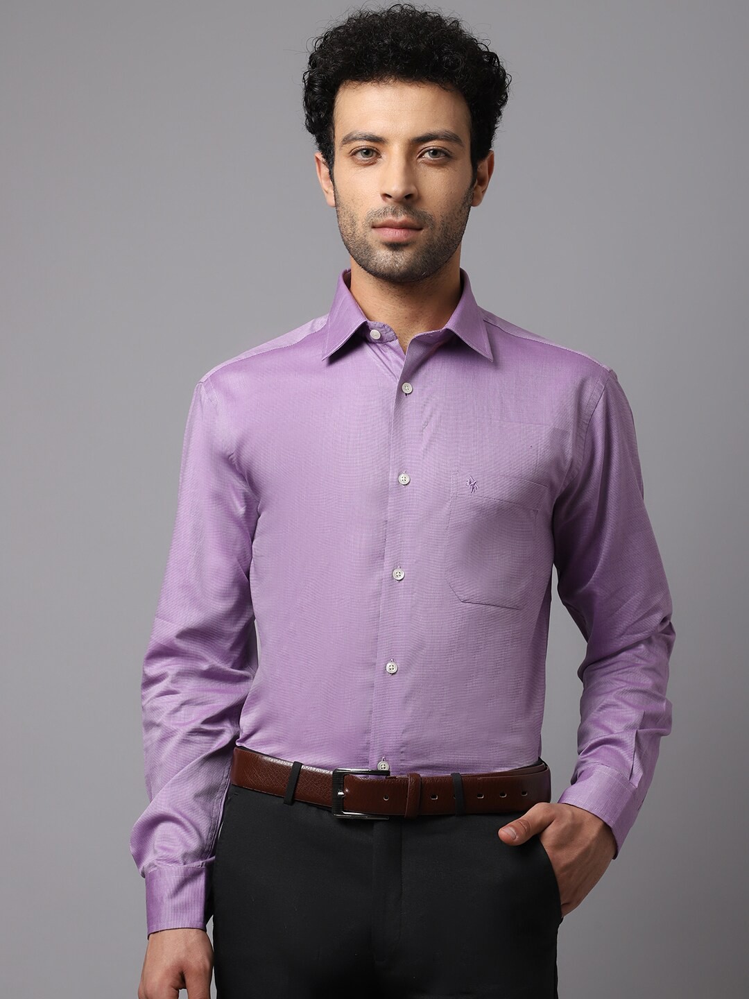 

Cantabil Men Purple Formal Shirt