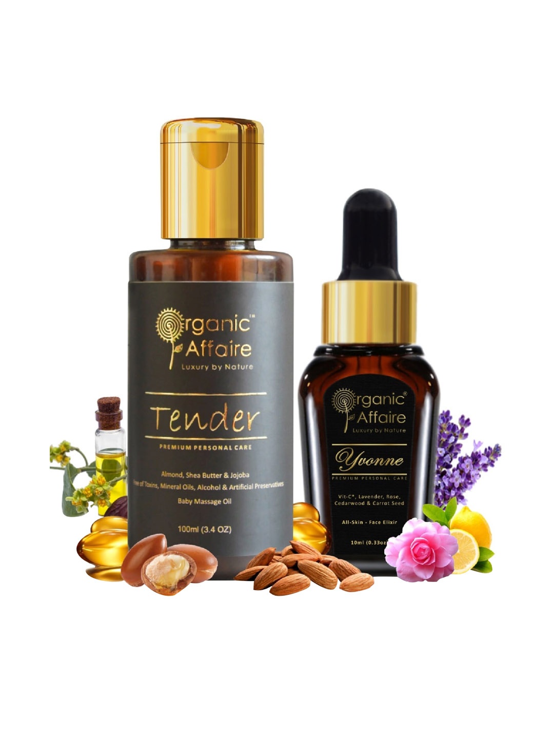 

Organic Affaire Set Of 2 Vitamin C Face Serum 10ml & Almond Baby Body Oil 100ml, Black