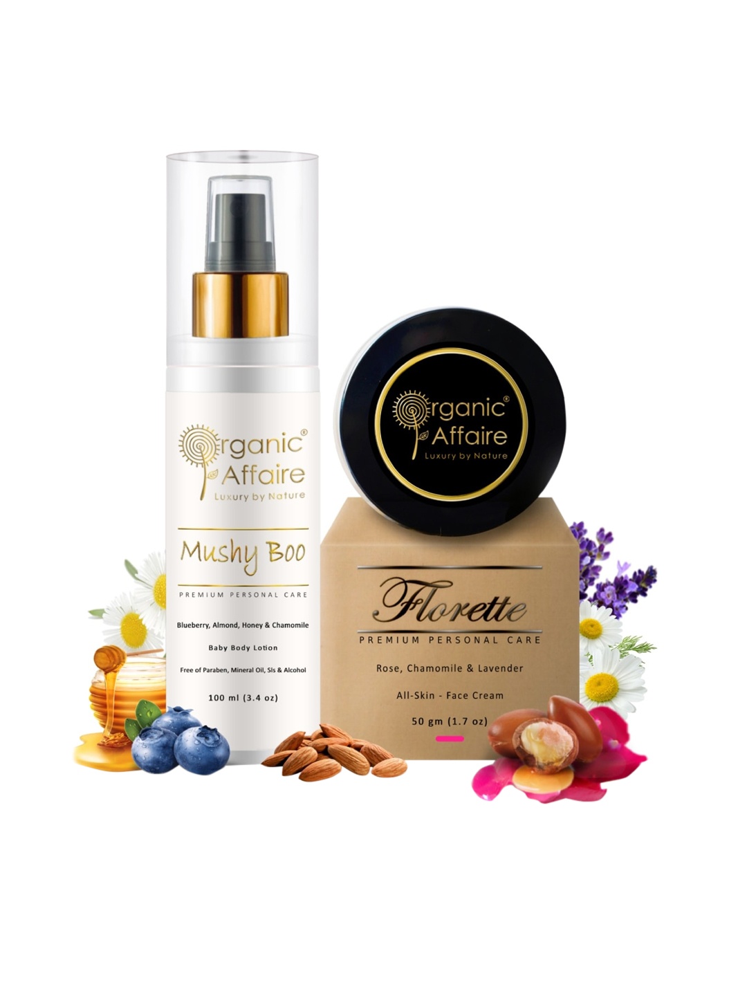

Organic Affaire Set Of 2 Rose Anti-Aging Cream 50g & Blueberry Baby Body Lotion 100ml, Black