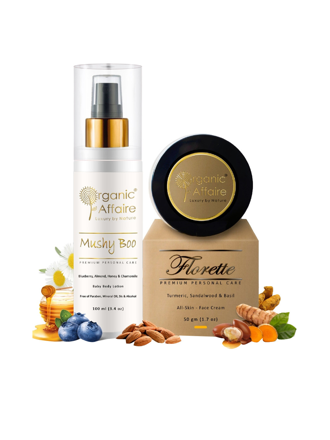 

Organic Affaire Set Of 2 Basil Anti-Aging Cream 50g & Blueberry Baby Body Lotion 100ml, Black