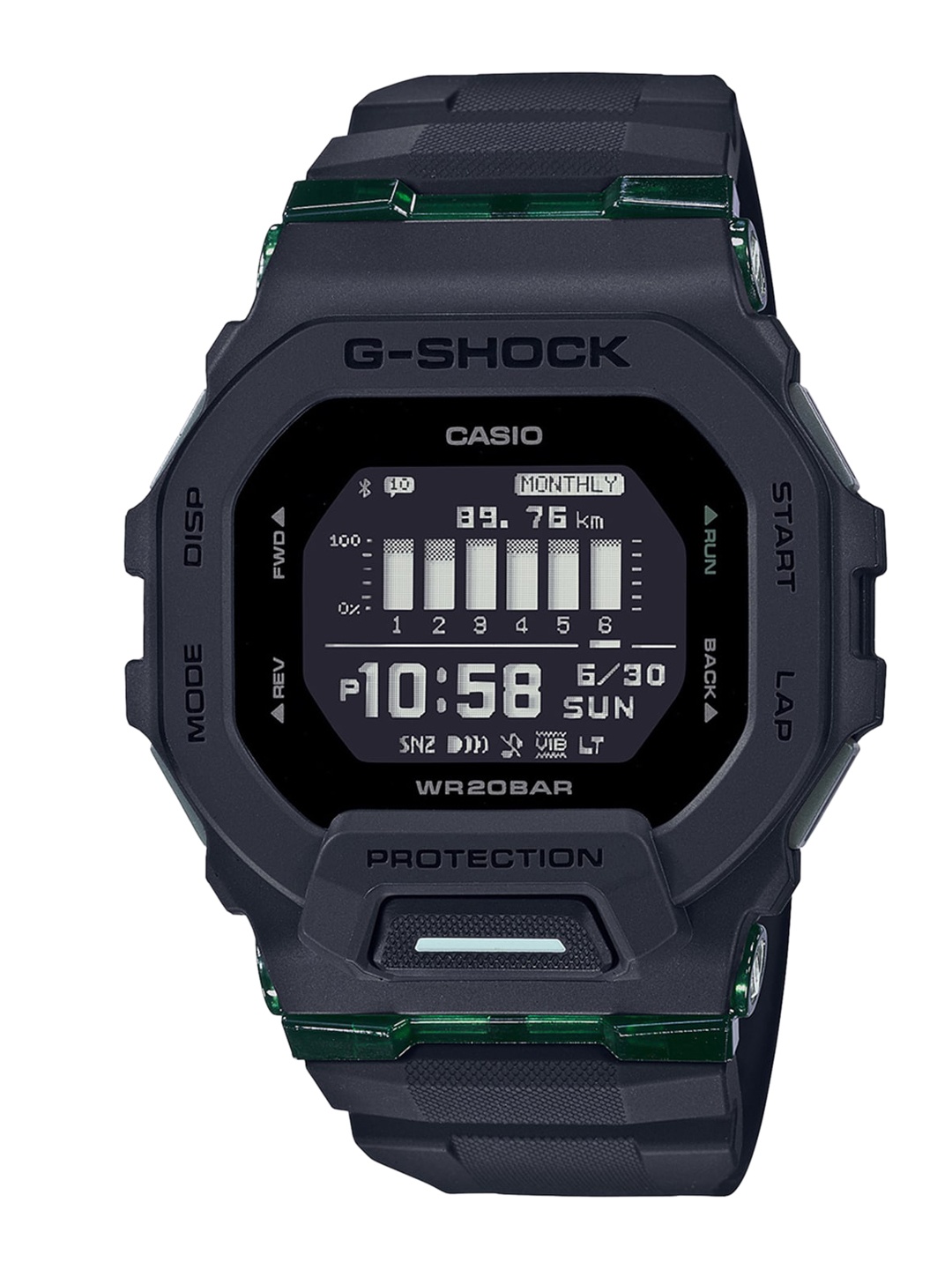 

CASIO Men G-Shock GBD-200UU-1DR Digital Dial Black Resin Strap Watch G1247, Grey