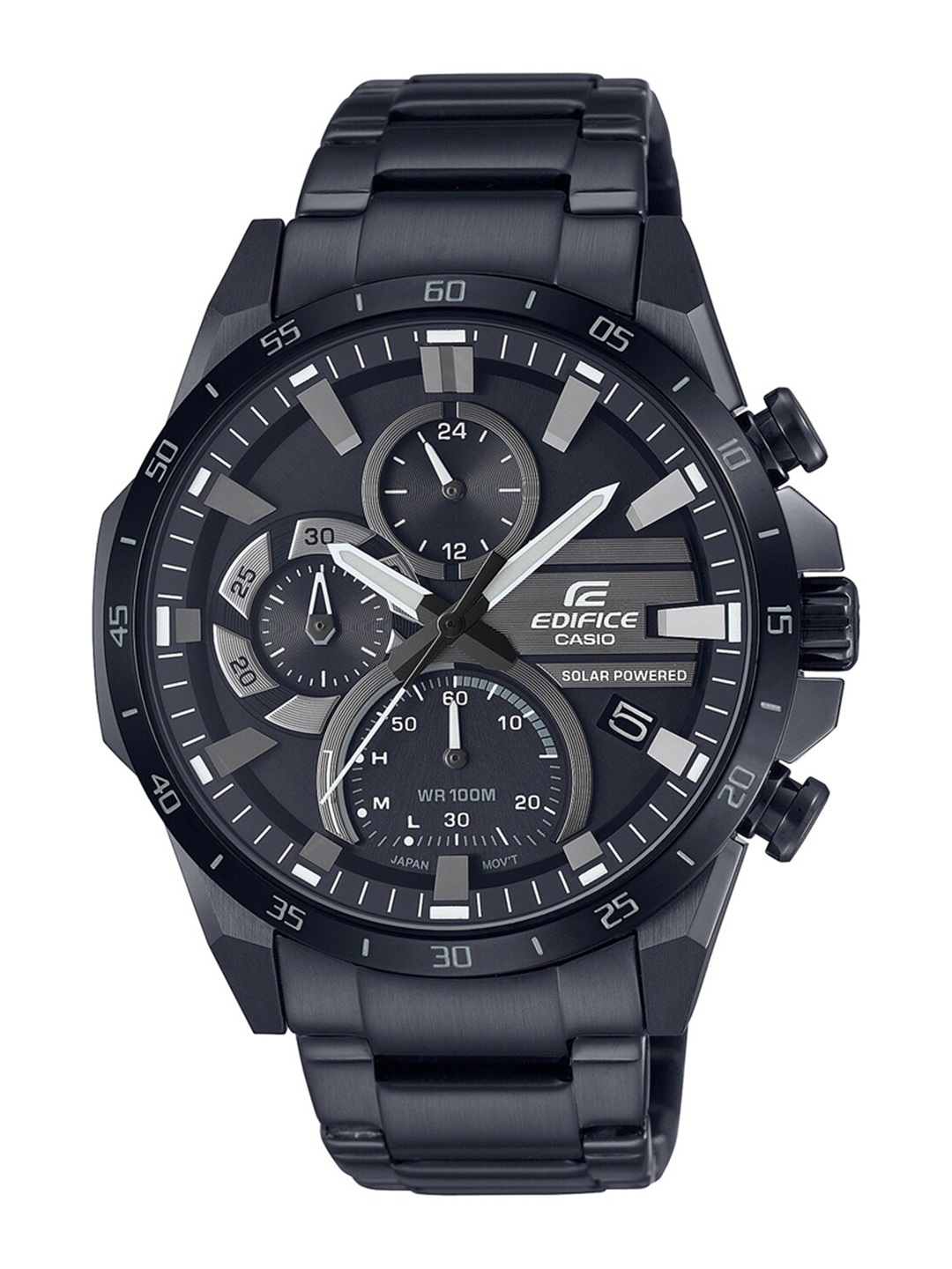 

CASIO Edifice Men Bracelet Style Analogue Bluetooth Solar Powered Watch, Black