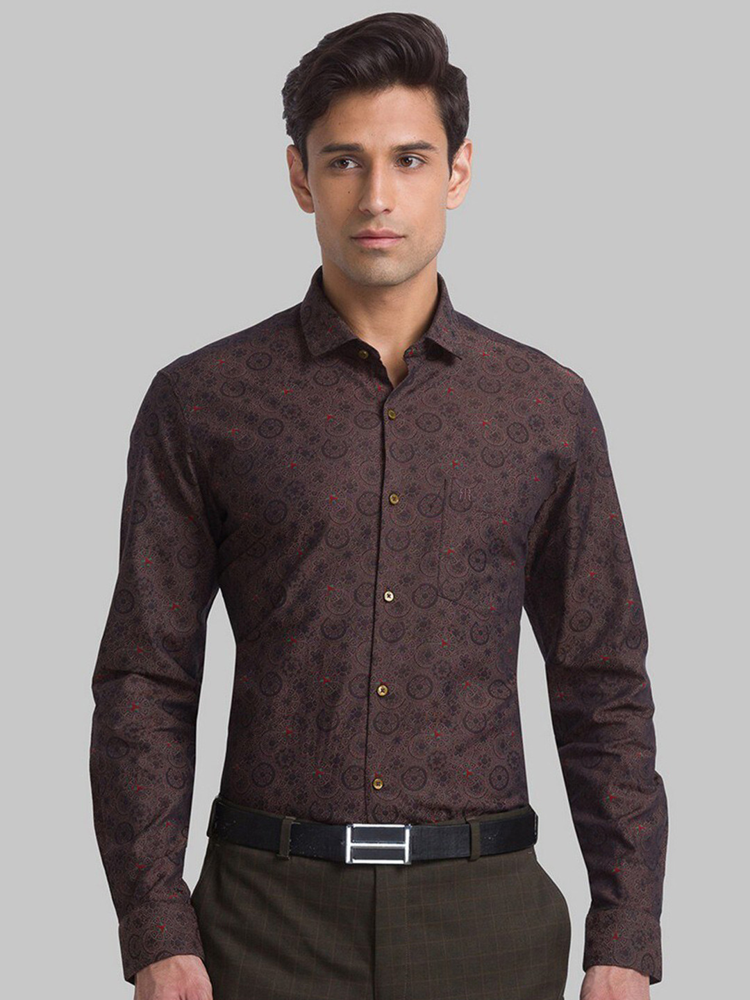 

Raymond Men Red Printed Pure Cotton Shirts