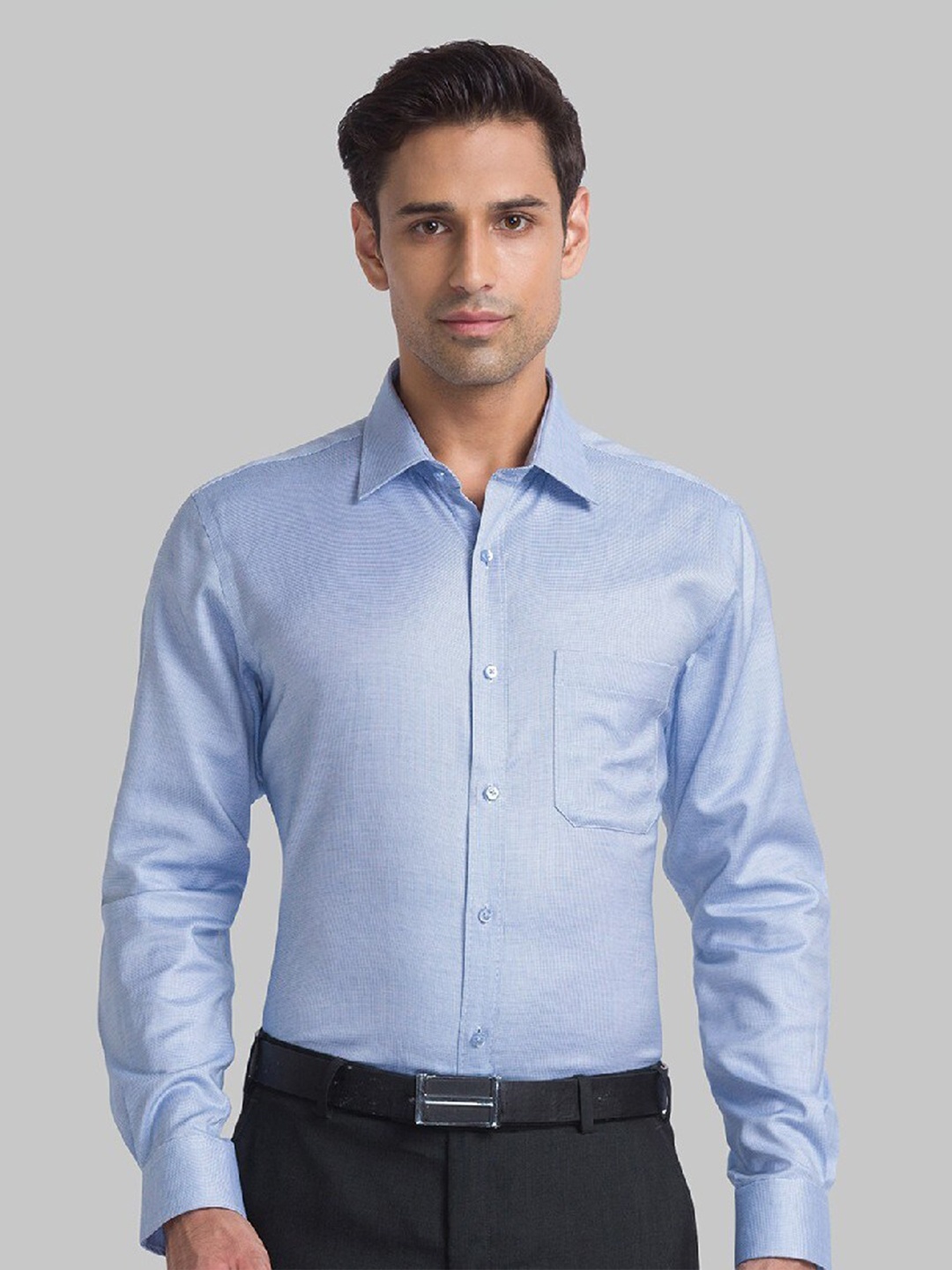 

Raymond Men Blue Cotton Formal Shirt