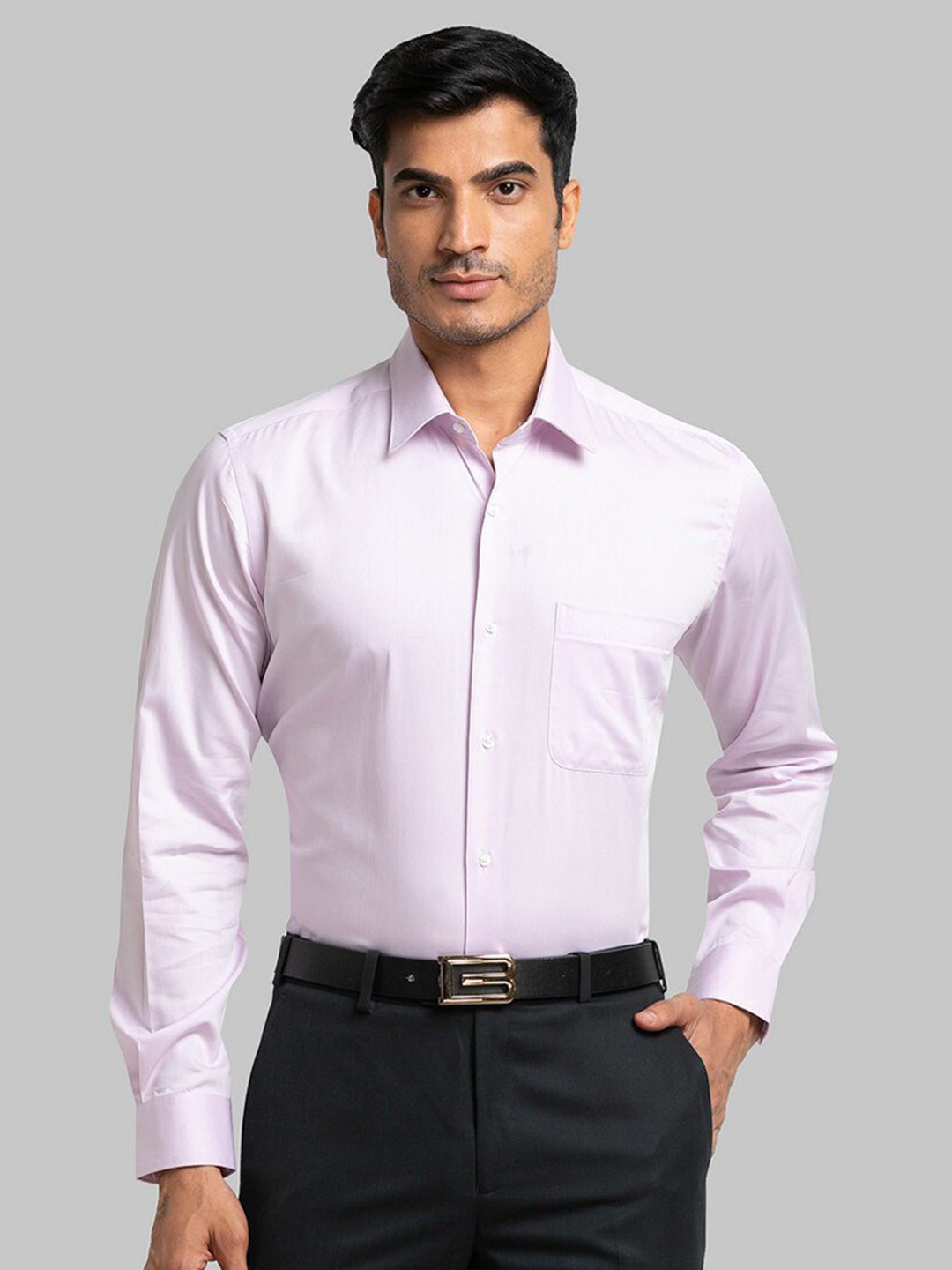 

Raymond Men Purple Solid Cotton Shirt