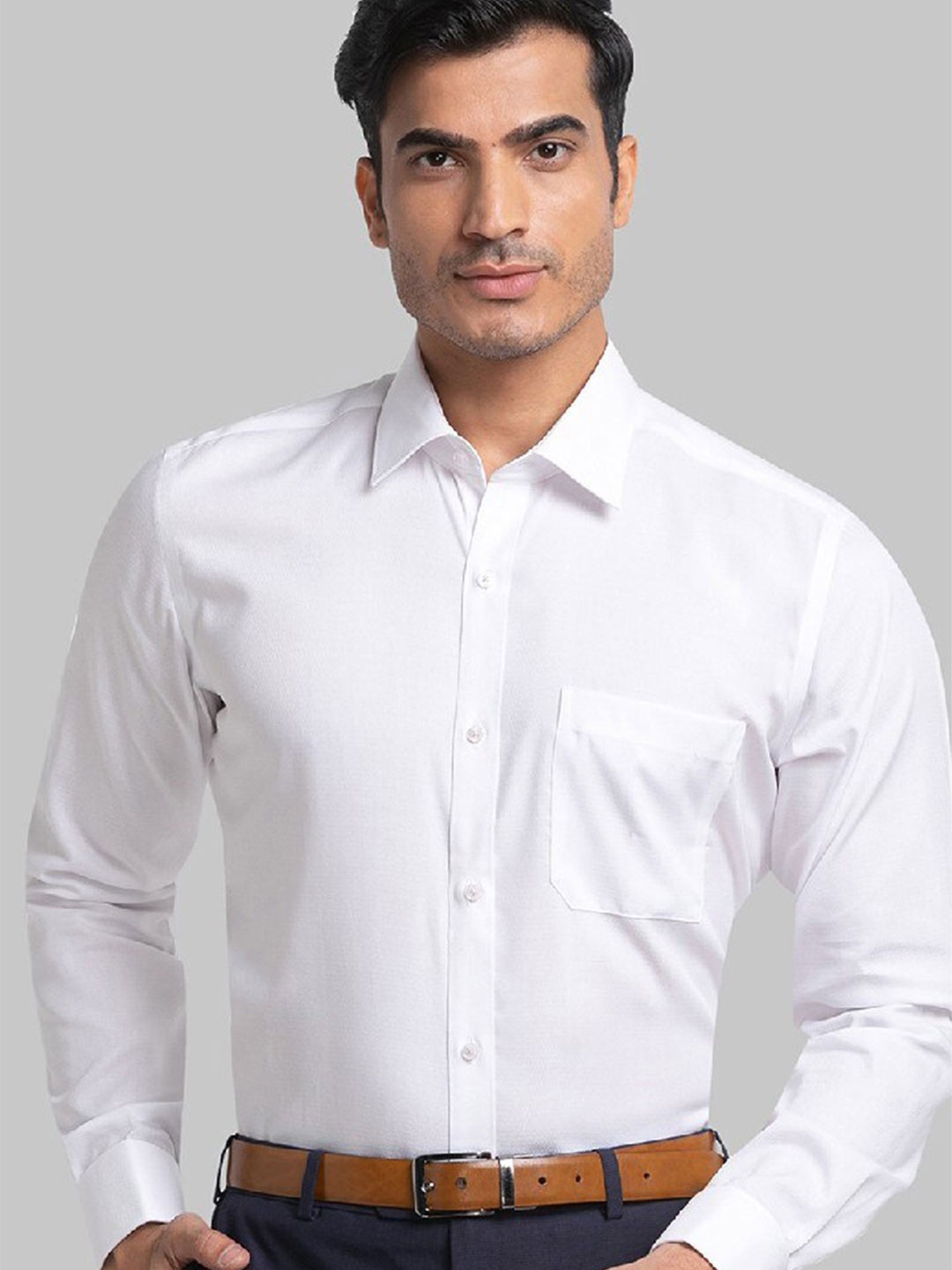 

Raymond Men White Solid Pure Cotton Formal Shirts