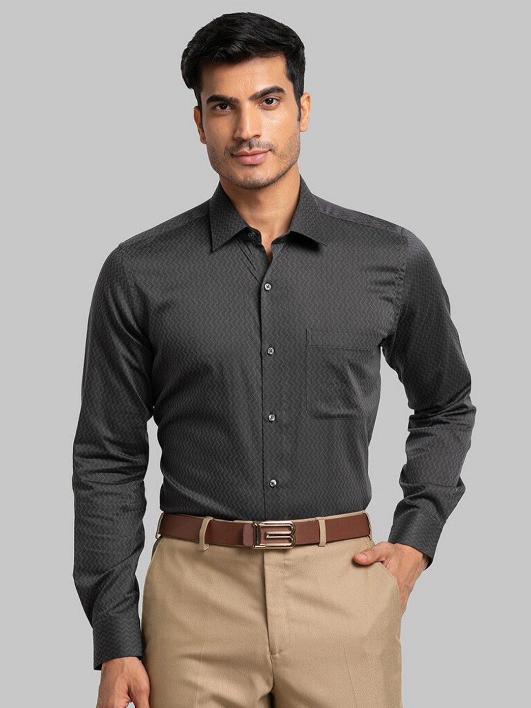 

Raymond Grey Structure Contemporary Shirts For Men