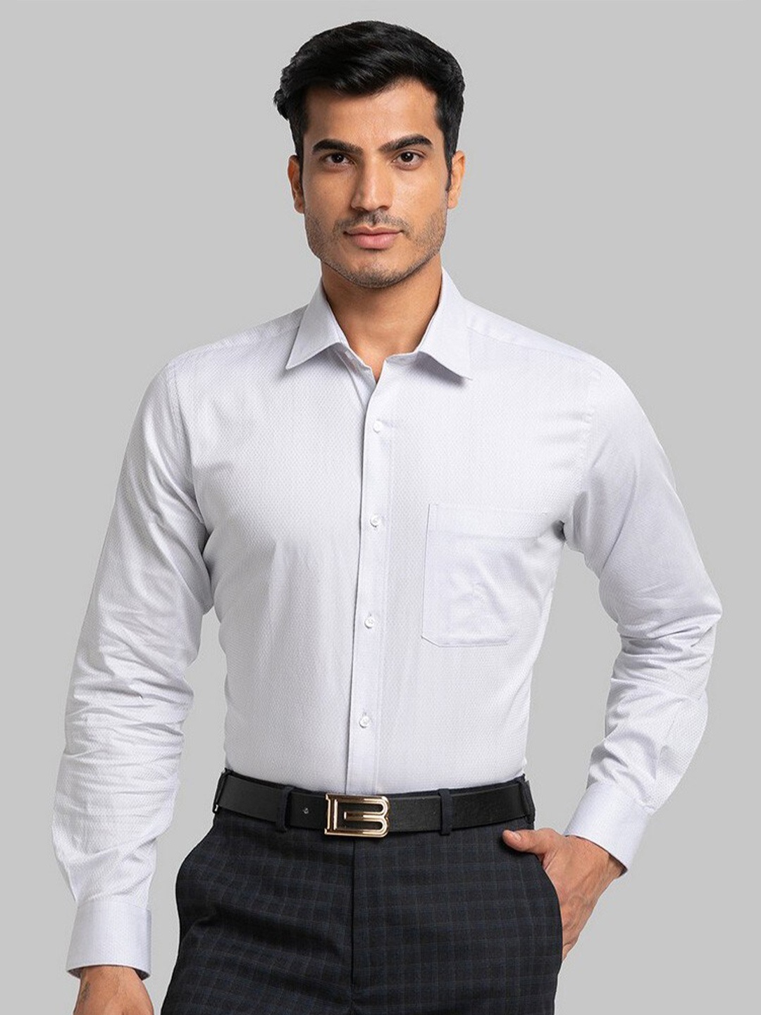 

Raymond Grey Structure Contemporary Fit Formal Shirts For Men