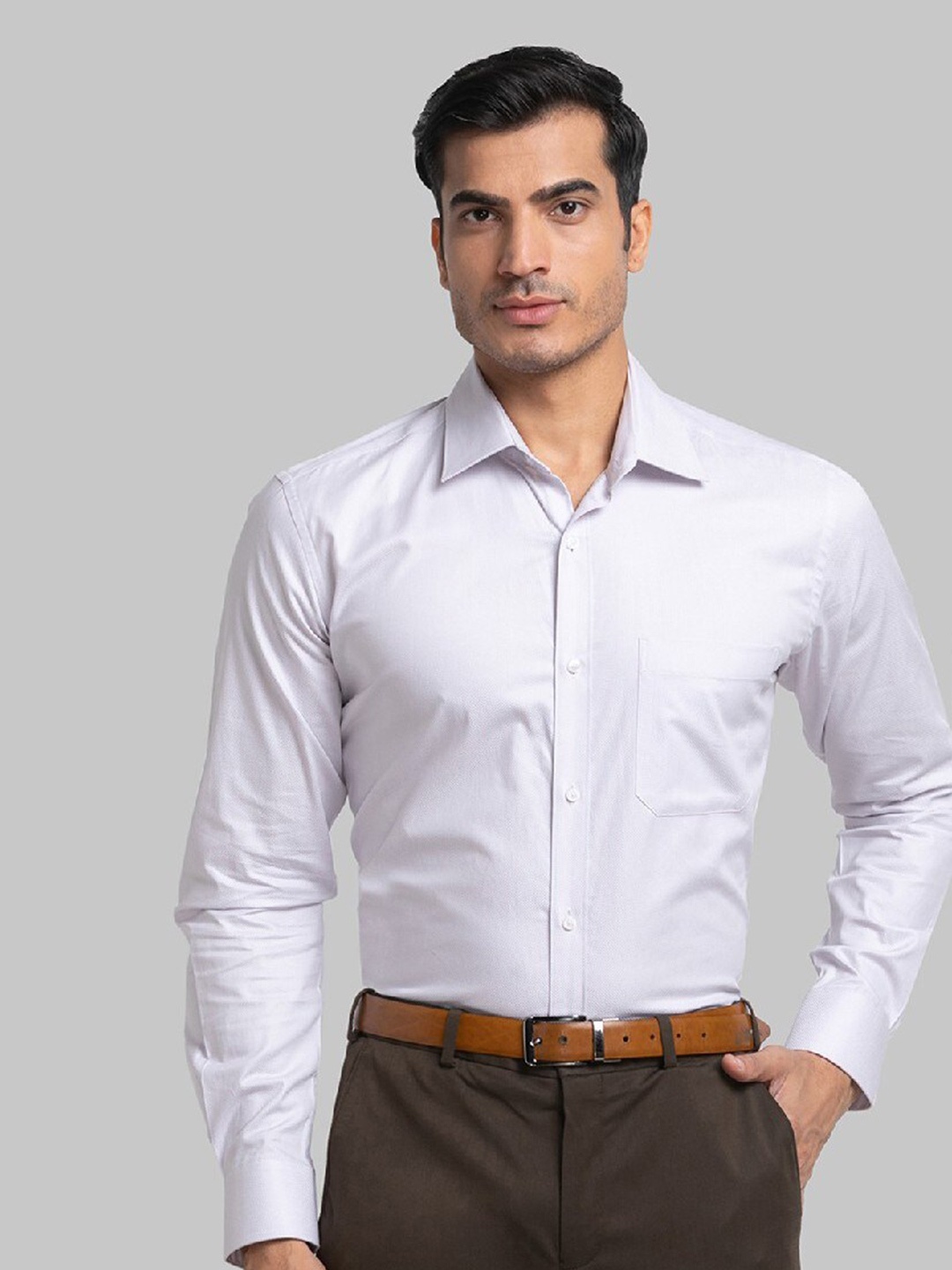 

Raymond Red Structure Contemporary Fit Formal Shirts For Men