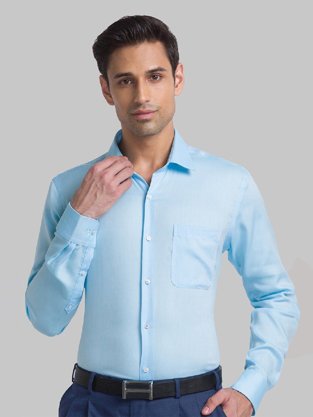 

Raymond Men Blue Pure Cotton Formal Shirt