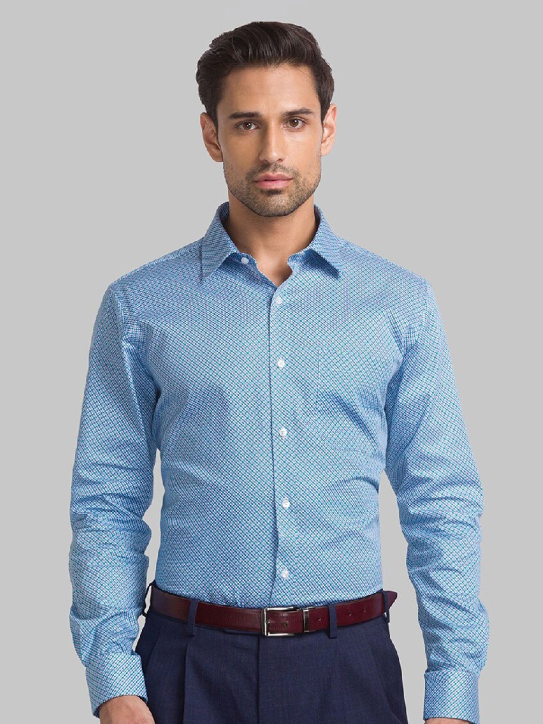 

Raymond Men Blue Printed Organic Cotton Casual Shirt