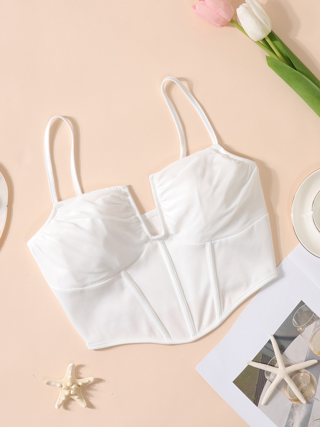 

URBANIC Women White Crop Top